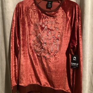 Kids Velvet Sweatshirt in Red